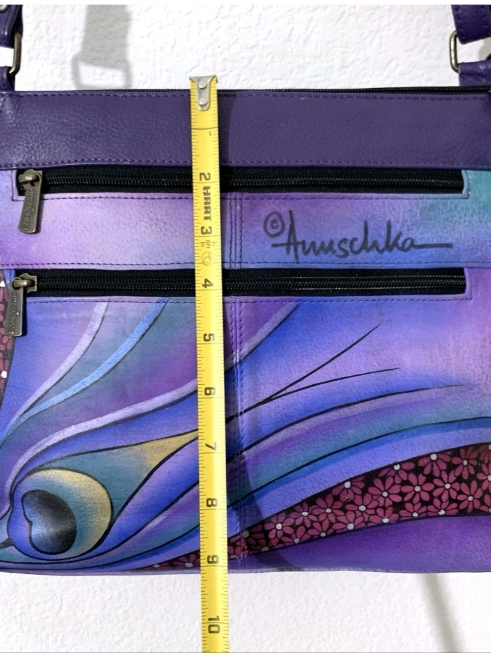 ANUSCHKA Leather Dual Compartment CB, 7-Pocket Handbag Purse + Access NWT - Picture 12 of 13